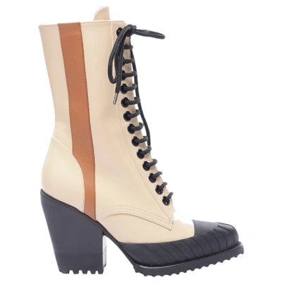 Pre-owned Chloé Leather Boots In White