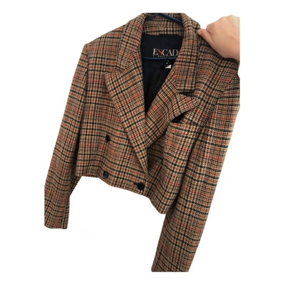 Pre-owned Escada Wool Suit Jacket In Brown