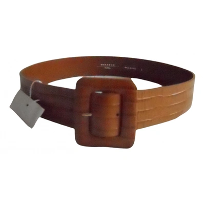 Pre-owned Max Mara Leather Belt In Camel