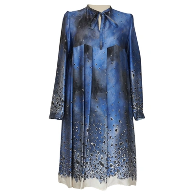 Pre-owned Cacharel Silk Mid-length Dress In Blue