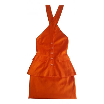 Pre-owned Kenzo Mini Dress In Orange