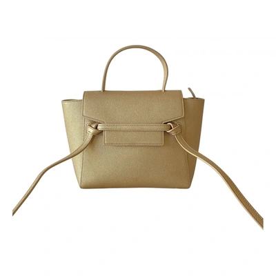 Pre-owned Celine Belt Leather Mini Bag In Gold