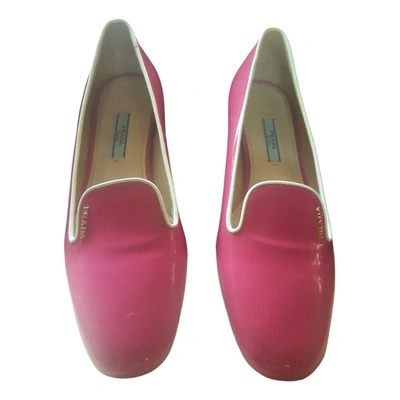 Pre-owned Prada Patent Leather Flats In Pink