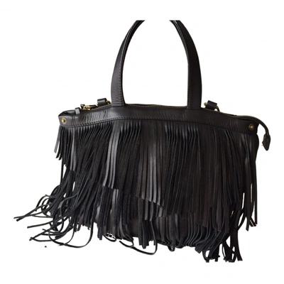 Pre-owned Cotélac Leather Handbag In Black