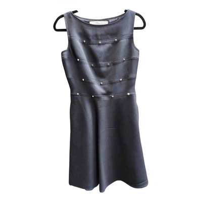 Pre-owned Valentino Wool Mini Dress In Black