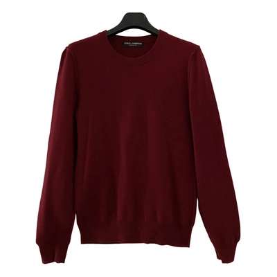 Pre-owned Dolce & Gabbana Cashmere Pull In Burgundy