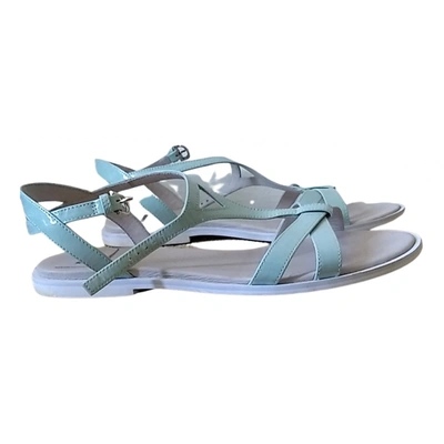 Pre-owned Jil Sander Leather Sandal In Turquoise