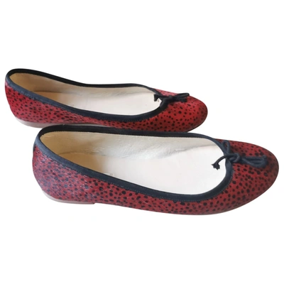 Pre-owned Bimba Y Lola Leather Ballet Flats In Red
