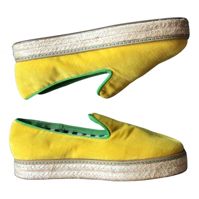 Pre-owned M Missoni Velvet Espadrilles In Yellow