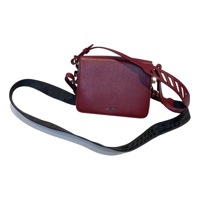 Pre-owned Off-white Binder Leather Bag In Burgundy