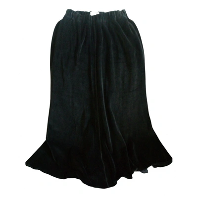 Pre-owned Sonia Rykiel Velvet Maxi Skirt In Black