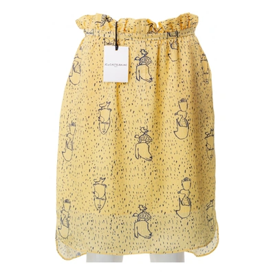 Pre-owned Jc De Castelbajac Silk Mid-length Skirt In Yellow