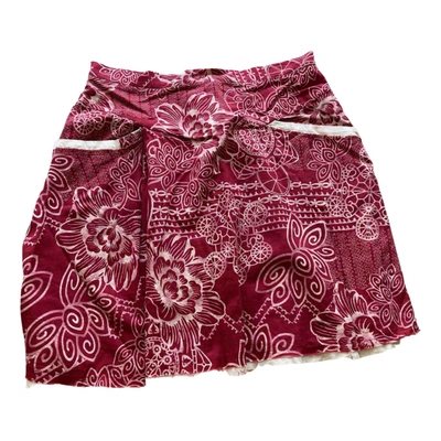 Pre-owned Kenzo Mid-length Skirt In Burgundy