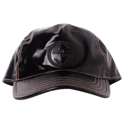 Pre-owned Gucci Leather Cap In Black