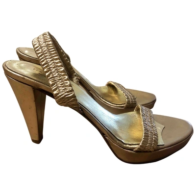 Pre-owned Miller Leather Sandals In Gold