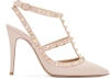 Valentino Garavani Garavani Leather Rockstud Pumps 100 In Poudre