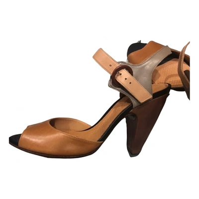 Pre-owned Chie Mihara Leather Sandals In Camel