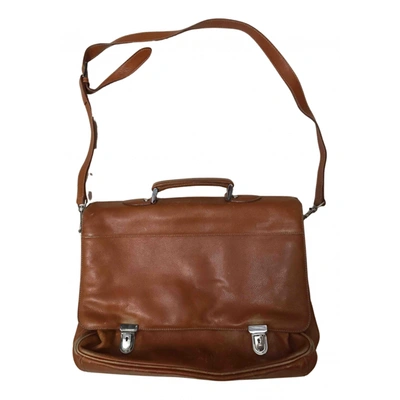 Pre-owned Samsonite Leather Handbag In Camel