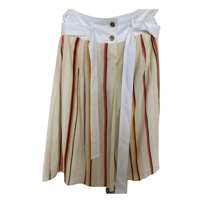 Pre-owned Tory Burch Mid-length Skirt In Yellow
