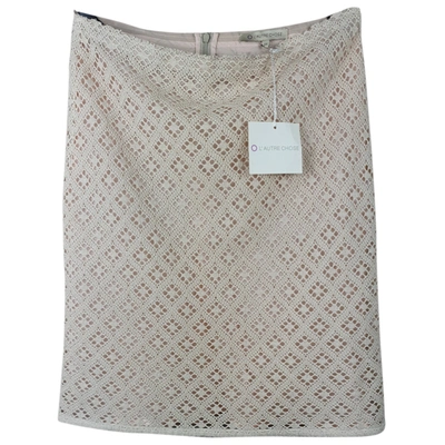 Pre-owned L'autre Chose Mid-length Skirt In Beige