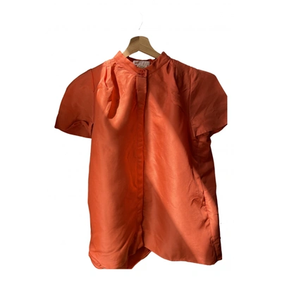 Pre-owned Chloé Silk Top In Orange