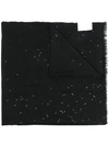 Brunello Cucinelli Sequin-embellished Cashmere-silk Blend Scarf In Black