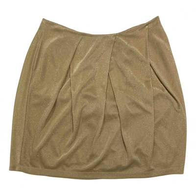 Pre-owned See By Chloé Glitter Mini Skirt In Gold