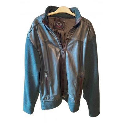 Pre-owned Paul & Shark Leather Jacket In Green