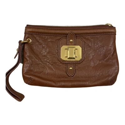 Pre-owned Juicy Couture Leather Clutch Bag In Brown