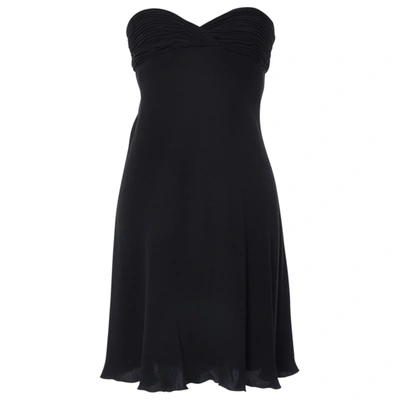 Pre-owned Valentino Silk Mini Dress In Black