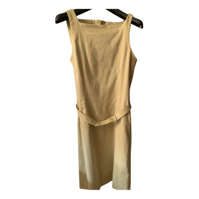 Pre-owned Calvin Klein Collection Mid-length Dress In Beige