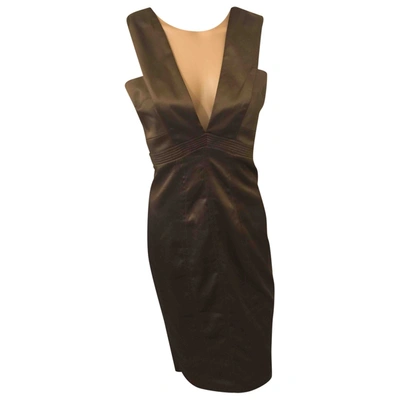 Pre-owned Just Cavalli Mid-length Dress In Khaki
