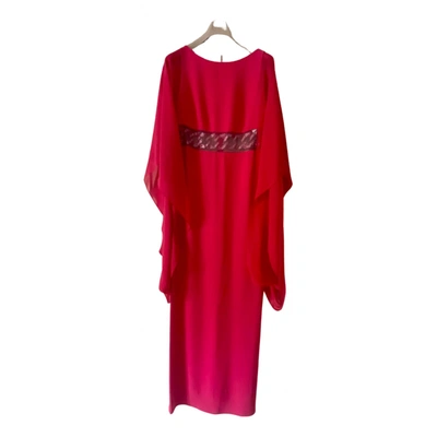 Pre-owned Gai Mattiolo Silk Maxi Dress In Red