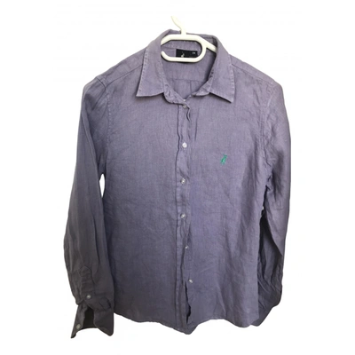 Pre-owned Polo Ralph Lauren Polo Classique Manches Longues Linen Shirt In Purple