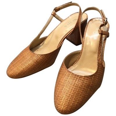 Pre-owned Musier Leather Heels In Camel