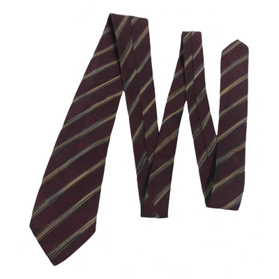 Pre-owned Issey Miyake Silk Tie In Brown