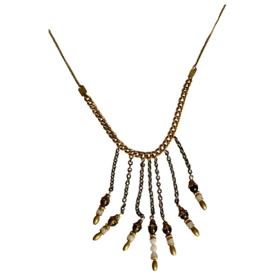 Pre-owned Ela Stone Long Necklace In Gold
