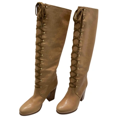 Pre-owned Vanessa Bruno Leather Boots In Beige