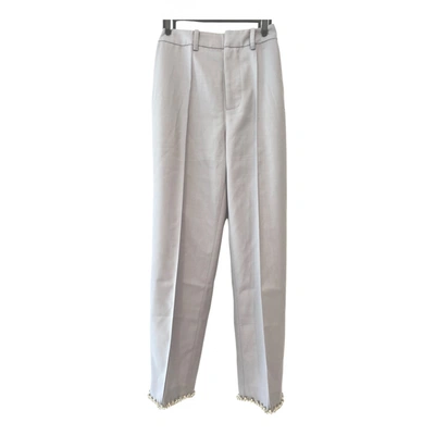 Pre-owned Area Wool Straight Pants In Grey