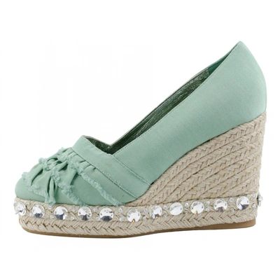 Pre-owned Le Silla Cloth Espadrilles In Green