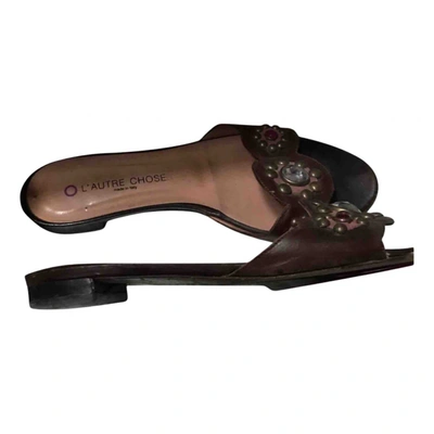 Pre-owned L'autre Chose Leather Sandals In Brown