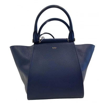 Pre-owned Max Mara Leather Tote In Blue