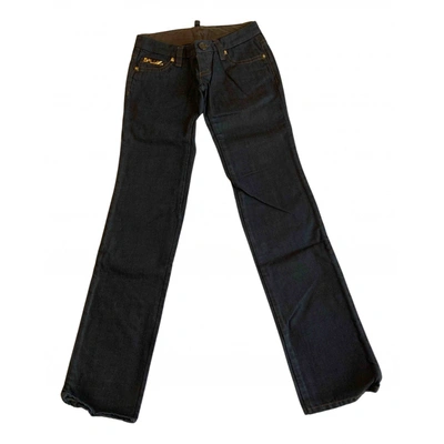 Pre-owned Dsquared2 Straight Pants In Navy