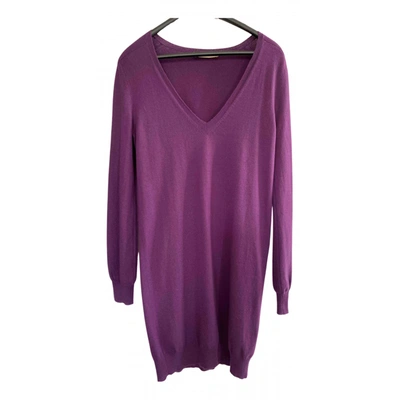 Pre-owned Stella Mccartney Wool Mini Dress In Purple