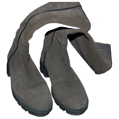 Pre-owned Bimba Y Lola Riding Boots In Grey