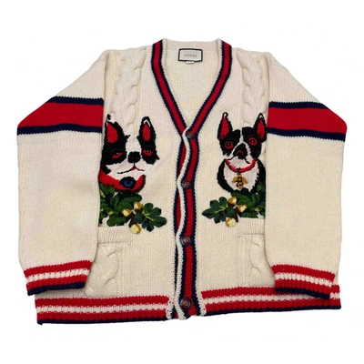 Pre-owned Gucci Wool Cardigan In White