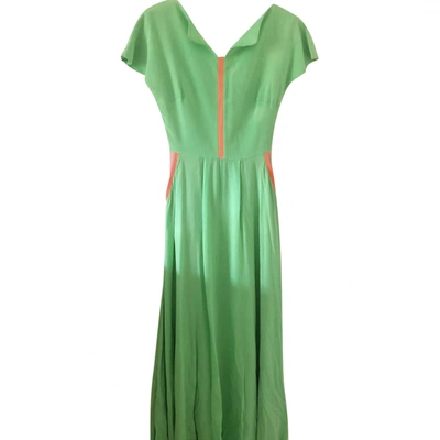 Pre-owned Roksanda Ilincic Silk Maxi Dress In Green