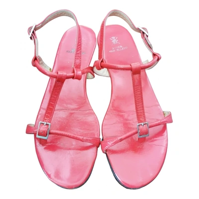 Pre-owned Sutor Mantellassi Leather Sandals In Red