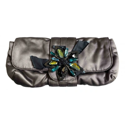 Pre-owned Lanvin Silk Clutch Bag In Grey