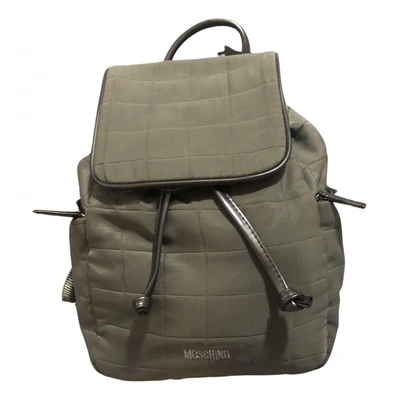 Pre-owned Moschino Cloth Backpack In Khaki